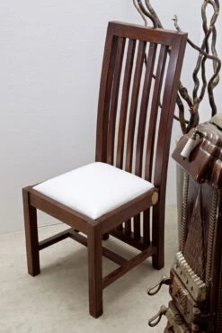 OXFORD #30 Sedia In Legno Di Acacia - Laccato / Nougat Bianco 43x50x109 ZENO Set Da 2 -Massivmoebel24 09 153 620 1003 2 3