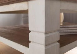 Tavolo Da Salotto In Legno Di Mango 85x85x45 Laccato Bianco TOULOUSE #112 -Massivmoebel24 09 200 188 1012 04