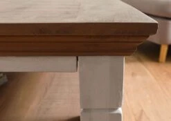 Tavolo Da Salotto In Legno Di Mango 85x85x45 Laccato Bianco TOULOUSE #112 -Massivmoebel24 09 200 188 1012 05