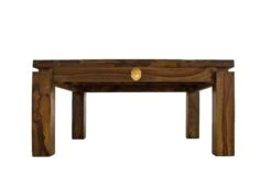 Tavolino Da Salotto In Legno Di Sheesham / Palissandro 90x90x45 Miele Laccato METRO LIFE #175 -Massivmoebel24 09 200 520 1067 10
