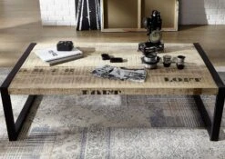 Tavolino Da Salotto In Legno Di Mango 140x80x40 Mango Naturale Stampato FACTORY #111 -Massivmoebel24 09 200 559 0111 3