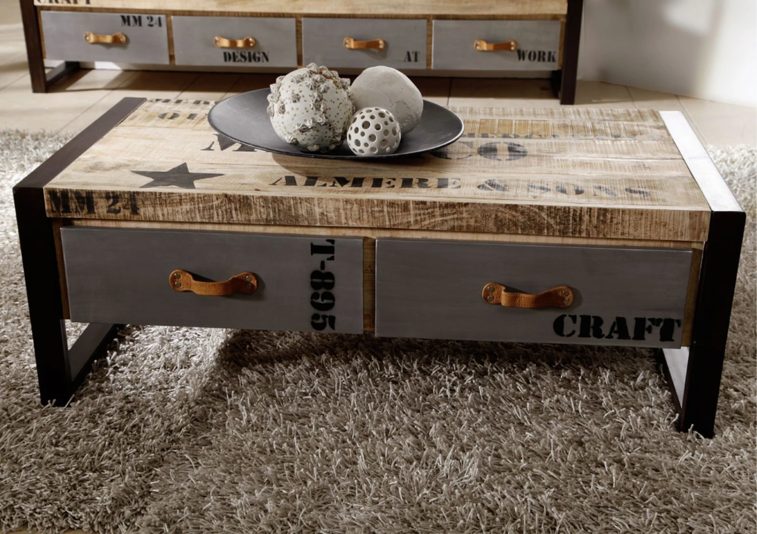 Tavolino Da Salotto In Legno Di Mango 115x60x40 Mango Naturale Stampato FACTORY #128 3 Tavolino Da Salotto In Legno Di Mango 115x60x40 Mango Naturale Stampato FACTORY #128