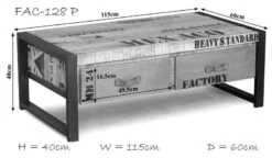 Tavolino Da Salotto In Legno Di Mango 115x60x40 Mango Naturale Stampato FACTORY #128 10 Tavolino Da Salotto In Legno Di Mango 115x60x40 Mango Naturale Stampato FACTORY #128 -Massivmoebel24 09 200 559 0128 8