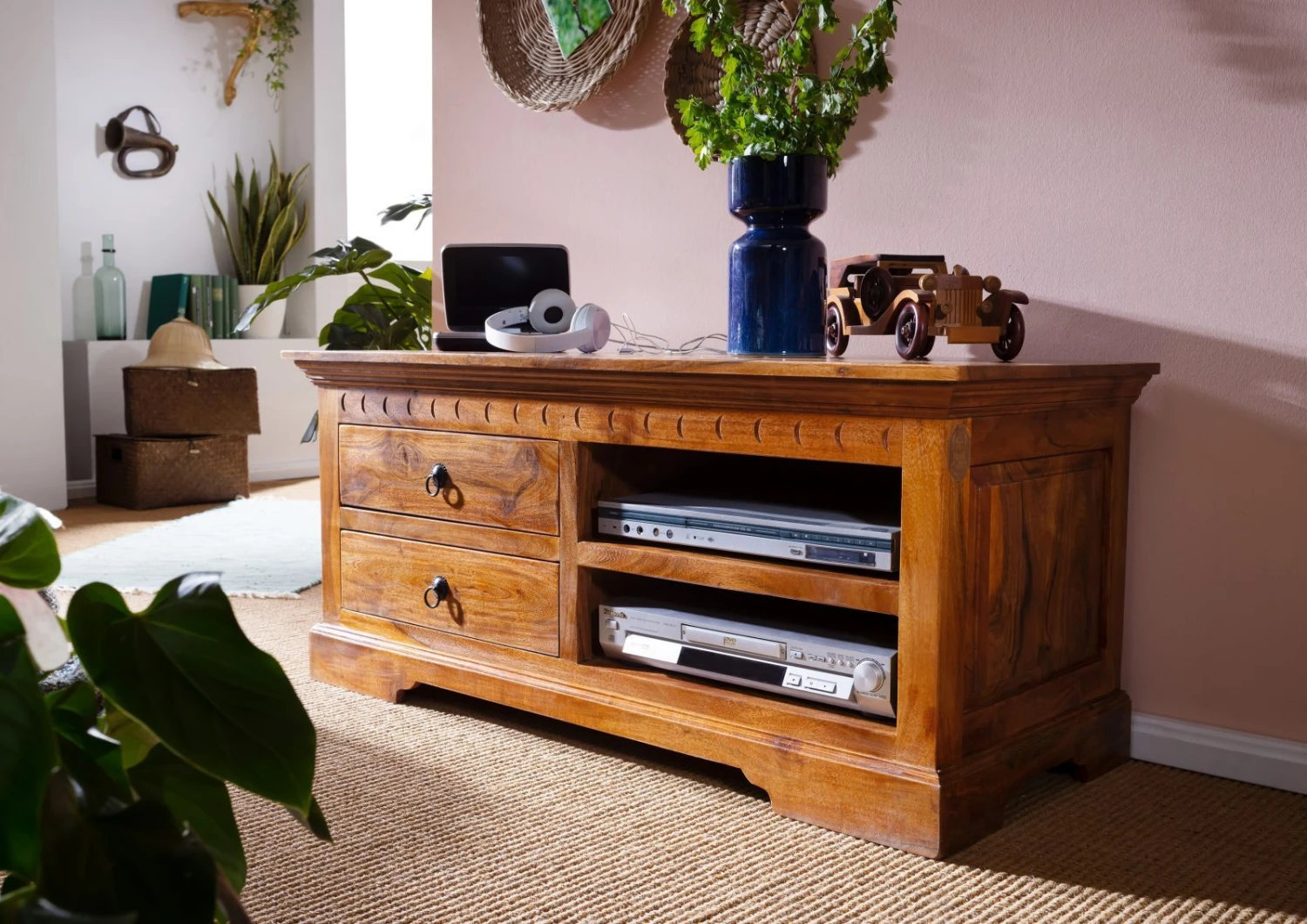 Mobile TV In Legno Di Acacia 115x48x50 Miele Dorato Laccato OXFORD #0317 8 Mobile TV In Legno Di Acacia 115x48x50 Miele Dorato Laccato OXFORD #0317 - immagine 6