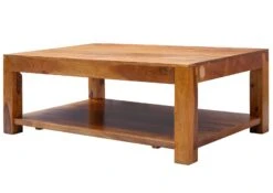 Tavolino Da Salotto In Legno Di Acacia 120x75x45 Miele Dorato Laccato OXFORD #0318 -Massivmoebel24 09 200 610 0118 9