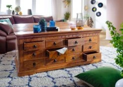 Tavolino Da Salotto In Legno Di Acacia 120x70x54 Miele Dorato Laccato OXFORD #0322 12 Tavolino Da Salotto In Legno Di Acacia 120x70x54 Miele Dorato Laccato OXFORD #0322 -Massivmoebel24 09 200 610 0122 5