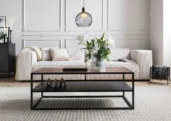 Tavolino Da Salotto In Legno Di Mango 120x60x43 Oliato / Marrone LOUNGE COLLECTION #104 -Massivmoebel24 09 200 632 1004 01