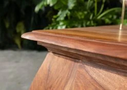 Tavolino Da Salotto In Legno Di Sheesham / Palissandro 60x60x40 Marrone Laccato OPIUM #630 -Massivmoebel24 09 200 640 0008 4