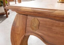 Tavolino Da Salotto In Legno Di Sheesham / Palissandro 60x60x40 Marrone Laccato OPIUM #630 -Massivmoebel24 09 200 640 0008 5