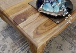 Tavolino Da Salotto In Legno Di Sheesham / Palissandro 130x75x40 Marrone Laccato OPIUM #632 -Massivmoebel24 09 200 640 0010 2