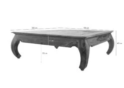 Tavolino Da Salotto In Legno Di Sheesham / Palissandro 120x120x40 Marrone Laccato OPIUM #633 -Massivmoebel24 09 200 640 0011 08