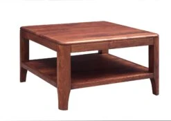 Tavolino Da Salotto In Legno Di Sheesham / Palissandro 70x70x40 Noce Oliato BROOKLYN #10 -Massivmoebel24 09 200 655 0010 9