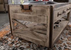 Tavolino Da Salotto In Legno Di Mango 112x61x55 Marrone Laccato HEAVY INDUSTRY #262 -Massivmoebel24 09 200 677 0262 7