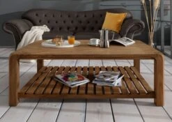 Tavolino Da Salotto In Legno Di Sheesham / Palissandro 120x80x45 Marrone Oliato BUENO #1001 -Massivmoebel24 09 200 679 1001 3