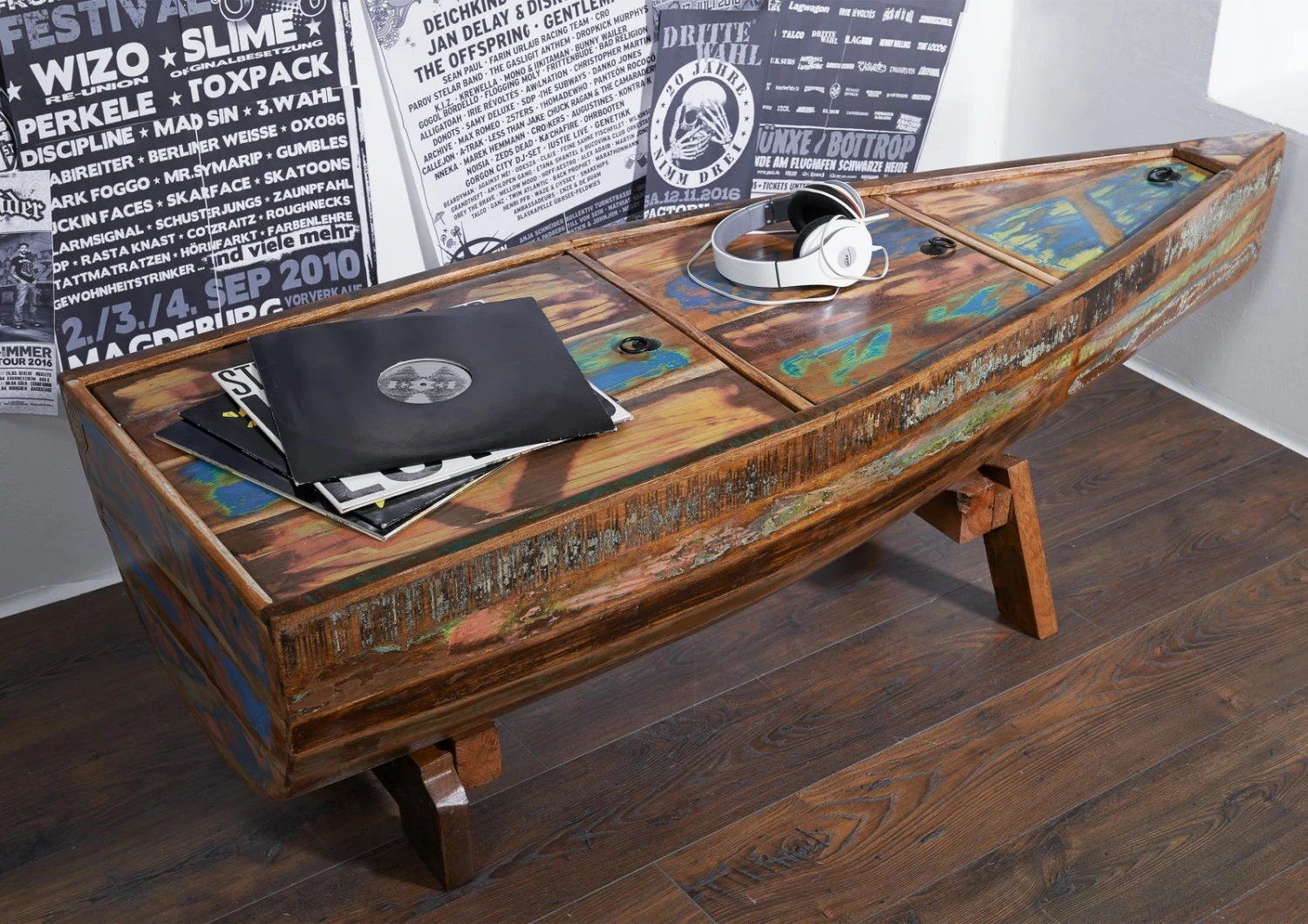 Tavolino Da Salotto In Legno Di Legno Riciclato 155x52x45 Multicolore Laccato NATURE OF SPIRIT #106 4 Tavolino Da Salotto In Legno Di Legno Riciclato 155x52x45 Multicolore Laccato NATURE OF SPIRIT #106 - immagine 2