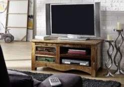 Mobile TV In Legno Di Legno Riciclato 110x50x50 Multicolore Laccato NATURE OF SPIRIT #20