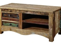 Mobile TV In Legno Di Legno Riciclato 110x50x50 Multicolore Laccato NATURE OF SPIRIT #20 -Massivmoebel24 09 200 700 5119 9