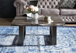 FREEFORM #0317 Tavolino Da Salotto In Legno Di Sheesham - Laccato / Smoked Oak 90x90x45 8 FREEFORM #0317 Tavolino Da Salotto In Legno Di Sheesham - Laccato / Smoked Oak 90x90x45 -Massivmoebel24 09 200 715 0317 3