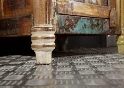 Comodino In Legno Di Legno Riciclato 50x42x70 Multicolore Laccato FABLE #03 -Massivmoebel24 09 200 751 0003 4