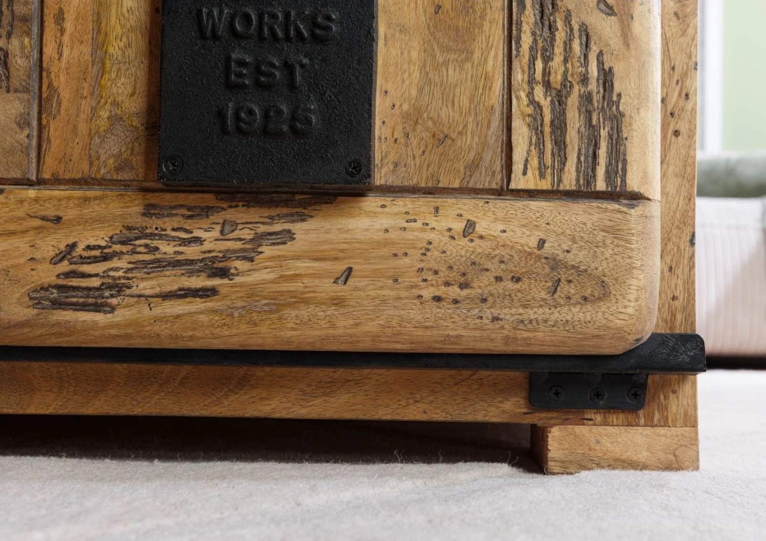 Couchtisch Mango 120x70x45 Natur Lackiert RAILWAY #1007 8 Couchtisch Mango 120x70x45 Natur Lackiert RAILWAY #1007 - immagine 6