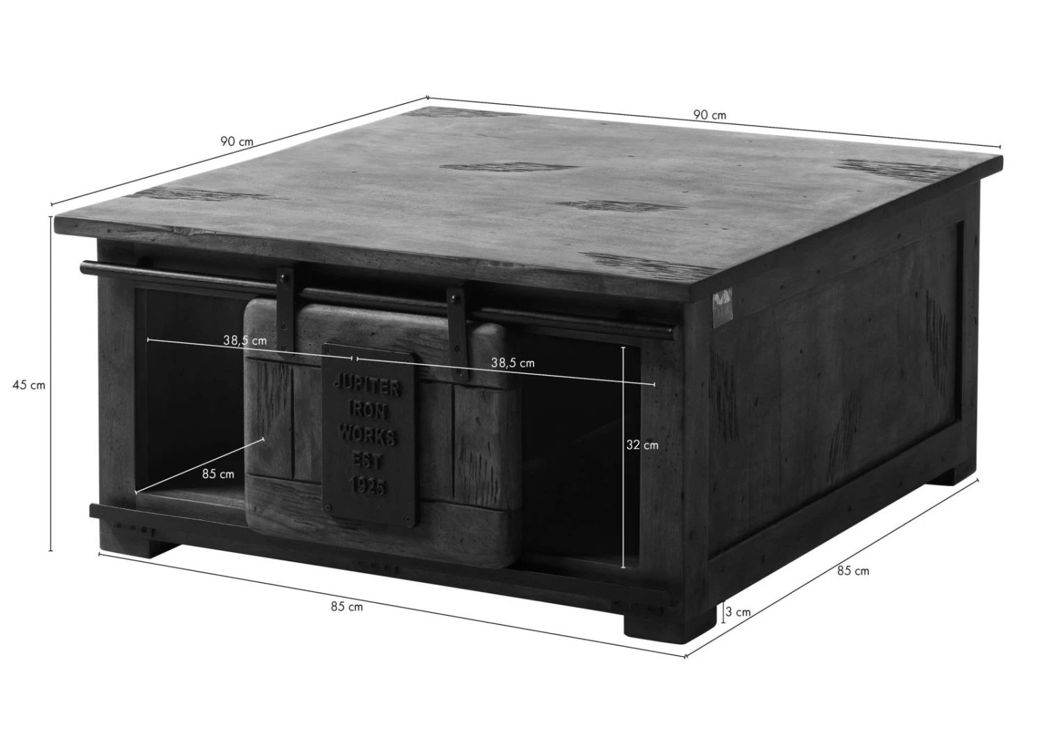 Couchtisch Mango 90x90x45 Braun Lackiert RAILWAY #4006 10 Couchtisch Mango 90x90x45 Braun Lackiert RAILWAY #4006 - immagine 8