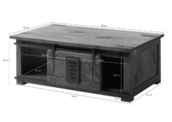 Couchtisch Mango 120x70x45 Braun Lackiert RAILWAY #4007 -Massivmoebel24 09 200 772 2107 08 1