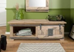 Garderobenbank Mango 120x45x40 Beige Lackiert RAILWAY #3011 -Massivmoebel24 09 200 772 2111 04