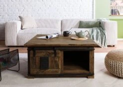 Couchtisch Mango 90x90x45 Braun Lackiert RAILWAY #4006 14 Couchtisch Mango 90x90x45 Braun Lackiert RAILWAY #4006 -Massivmoebel24 09 200 772 3106 04