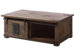 Couchtisch Mango 120x70x45 Braun Lackiert RAILWAY #4007 -Massivmoebel24 09 200 772 3107 09