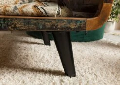 Tavolino Da Salotto In Legno Di Legno Riciclato 120x60x53 Multicolore Laccato SIXTIES #106 -Massivmoebel24 09 200 815 0006 5