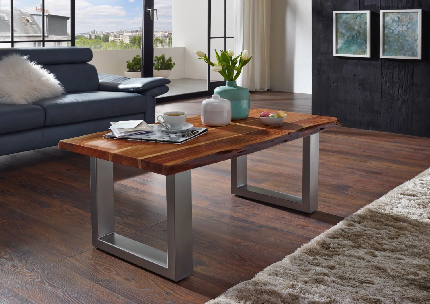 FREEFORM 2 Tavolino Da Salotto In Legno Di Acacia - Laccato / Noce 110x60x45 3 FREEFORM 2 Tavolino Da Salotto In Legno Di Acacia - Laccato / Noce 110x60x45