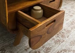 MAILAND #132 Tavolino Da Salotto In Legno Di Sheesham - Laccato / Marrone Chiaro 70x70x50 -Massivmoebel24 09 200 875 0132 06