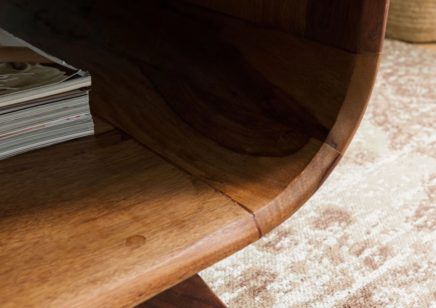 MAILAND #234 Tavolino Da Salotto In Legno Di Sheesham - Laccato / Marrone Chiaro 120x70x40 6 MAILAND #234 Tavolino Da Salotto In Legno Di Sheesham - Laccato / Marrone Chiaro 120x70x40 - immagine 4