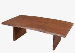 Tavolino Da Salotto In Legno Di Acacia 150x70x45 Marrone Laccato PURE ACACIA #006 -Massivmoebel24 09 200 886 0006 9