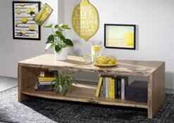 Tavolino Da Salotto In Legno Di Acacia 150x70x45 Acacia Naturale Laccato PURE ACACIA #309