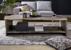 Tavolino Da Salotto In Legno Di Acacia 120x70x45 Grigio Scuro Laccato PURE ACACIA #428 -Massivmoebel24 09 200 886 4028 3