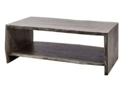 Tavolino Da Salotto In Legno Di Acacia 120x60x45 Grigio Scuro Laccato PURE ACACIA #430 -Massivmoebel24 09 200 886 4030 9