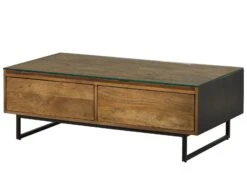 Tavolino Da Salotto In Legno Di Mango / Legno Riciclato 120x60x40 Laccato / Nero / Naturale DAVIS #50 20 Tavolino Da Salotto In Legno Di Mango / Legno Riciclato 120x60x40 Laccato / Nero / Naturale DAVIS #50 -Massivmoebel24 09 200 888 0050 09