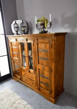 OXFORD #0418 Credenza In Legno Di Acacia - Laccato / Miele 160x50x142 15 OXFORD #0418 Credenza In Legno Di Acacia - Laccato / Miele 160x50x142 -Massivmoebel24 09 310 610 4516 6