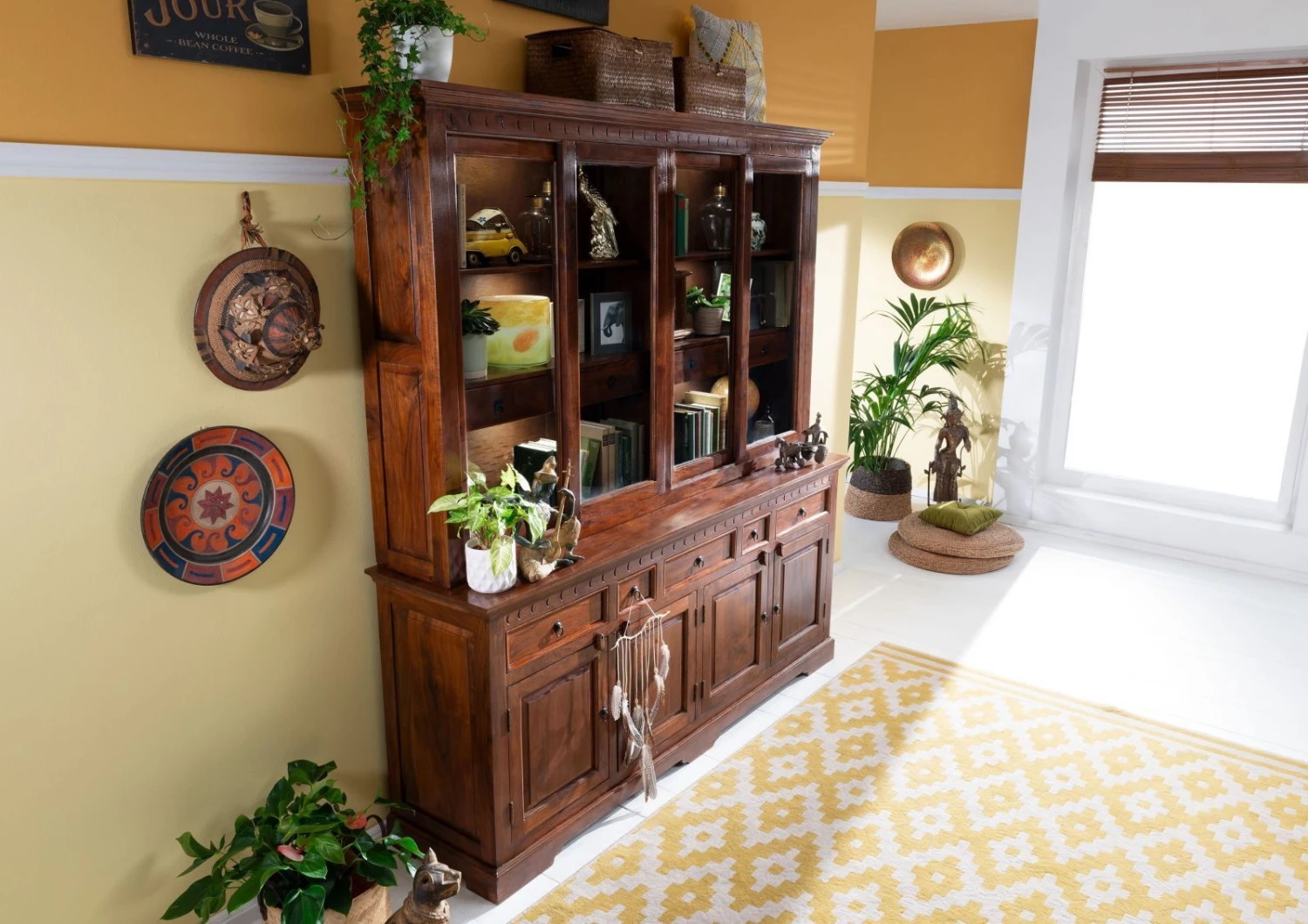 OXFORD #340 Credenza In Legno Di Acacia - Laccato / Nougat 220x50x204 4 OXFORD #340 Credenza In Legno Di Acacia - Laccato / Nougat 220x50x204 - immagine 2