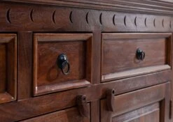 OXFORD #340 Credenza In Legno Di Acacia - Laccato / Nougat 220x50x204 12 OXFORD #340 Credenza In Legno Di Acacia - Laccato / Nougat 220x50x204 -Massivmoebel24 09 310 620 0140 4