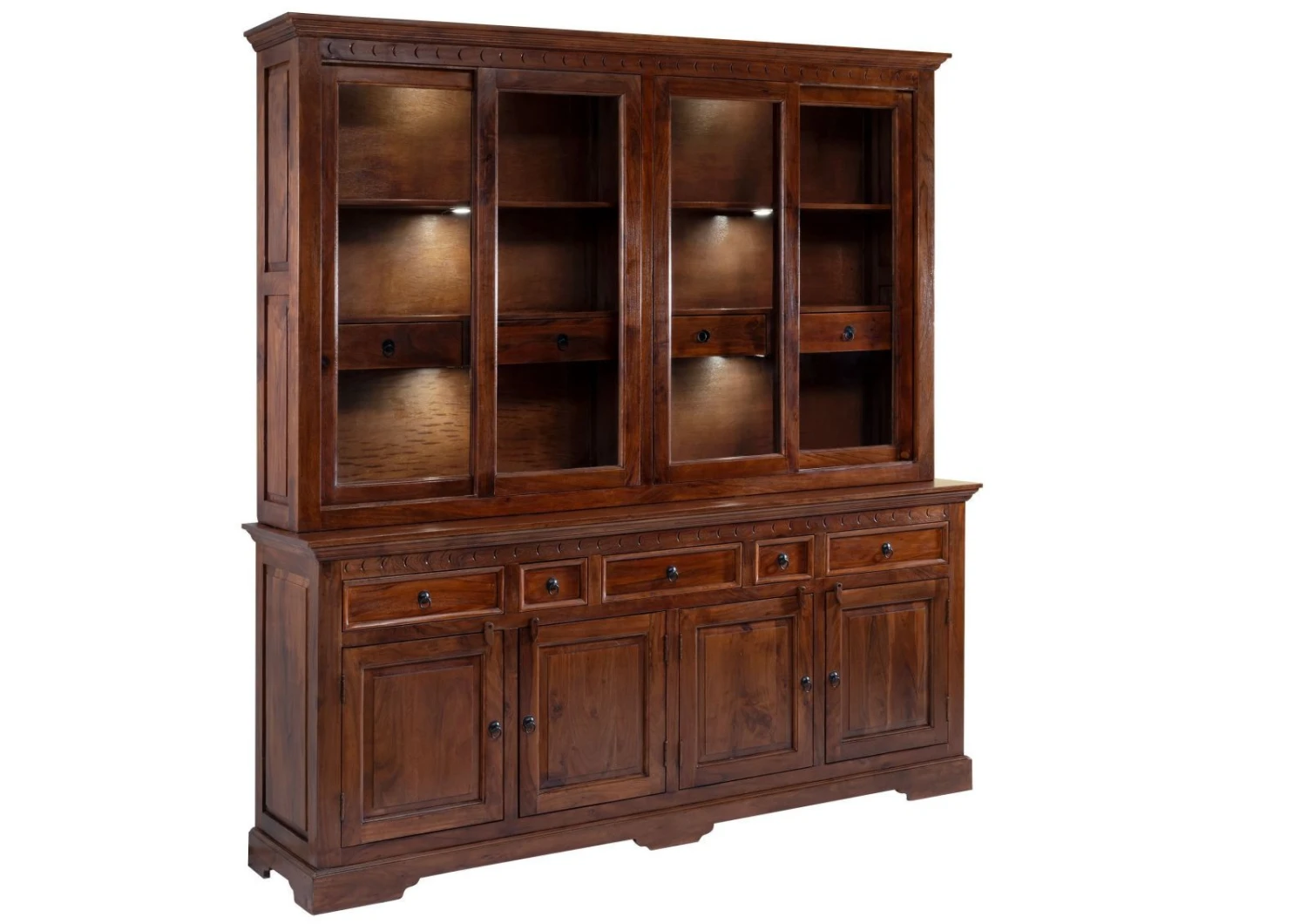 OXFORD #340 Credenza In Legno Di Acacia - Laccato / Nougat 220x50x204 9 OXFORD #340 Credenza In Legno Di Acacia - Laccato / Nougat 220x50x204 - immagine 7