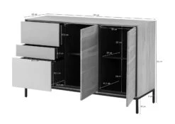 CHICAGO #107 Comò In Legno Di Mango - Oliato / Marrone 134x45x85 -Massivmoebel24 09 310 695 1007 8