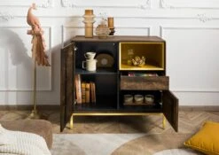 CHICAGO #108 Comò In Legno Di Mango - Oliato / Marrone 90x45x85 -Massivmoebel24 09 310 695 1008 4