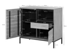 CHICAGO #108 Comò In Legno Di Mango - Oliato / Marrone 90x45x85 -Massivmoebel24 09 310 695 1008 8