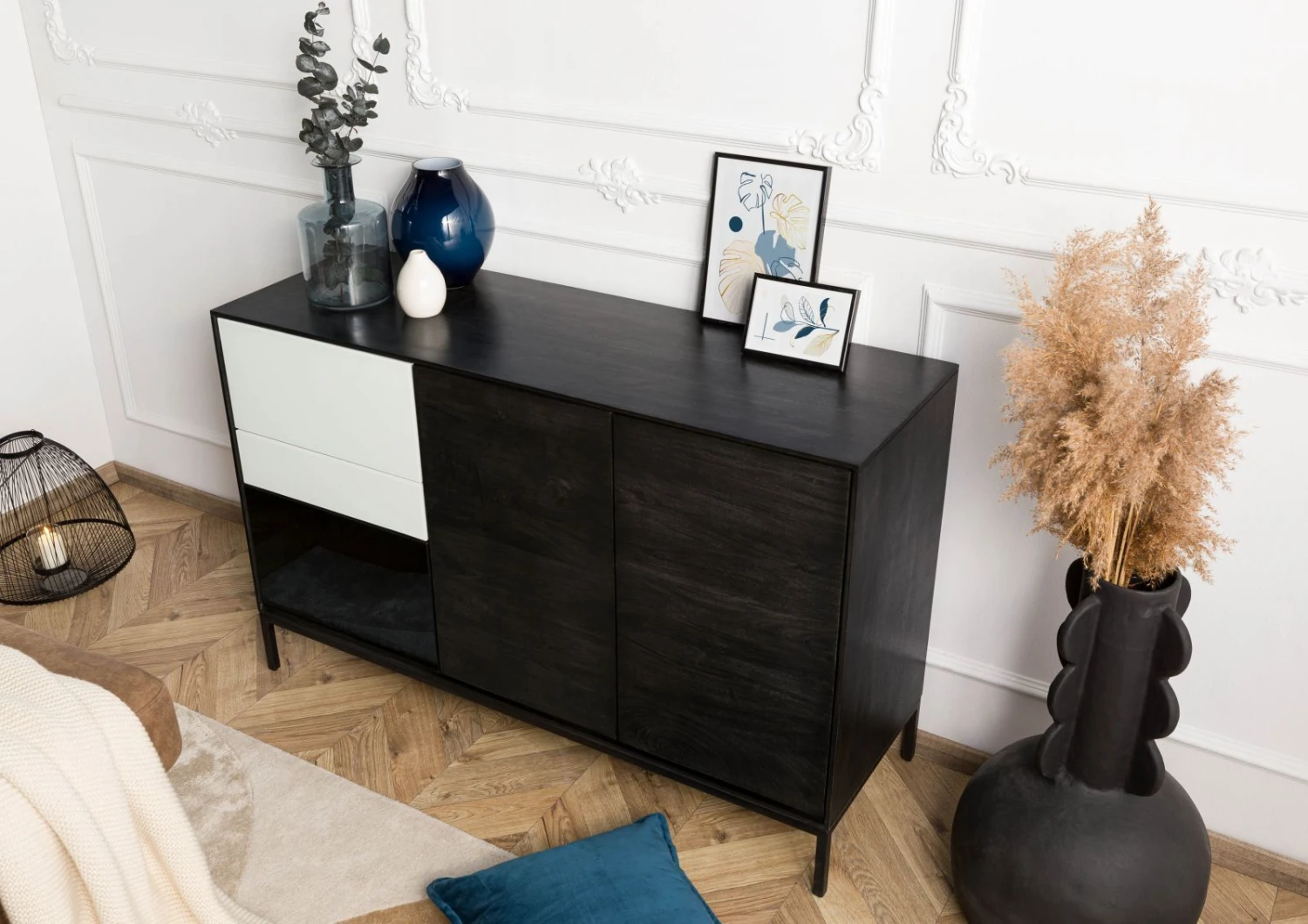 CHICAGO #207 Comò In Legno Di Mango - Oliato / Antracite 134x45x85 4 CHICAGO #207 Comò In Legno Di Mango - Oliato / Antracite 134x45x85 - immagine 2