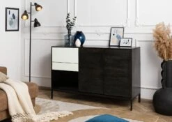 CHICAGO #207 Comò In Legno Di Mango - Oliato / Antracite 134x45x85 13 CHICAGO #207 Comò In Legno Di Mango - Oliato / Antracite 134x45x85 -Massivmoebel24 09 310 695 2007 3