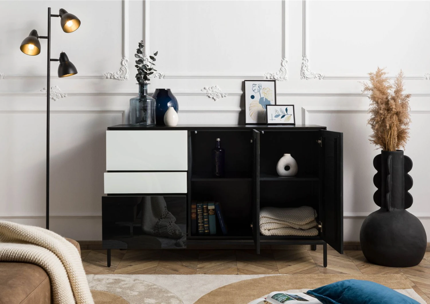 CHICAGO #207 Comò In Legno Di Mango - Oliato / Antracite 134x45x85 6 CHICAGO #207 Comò In Legno Di Mango - Oliato / Antracite 134x45x85 - immagine 4