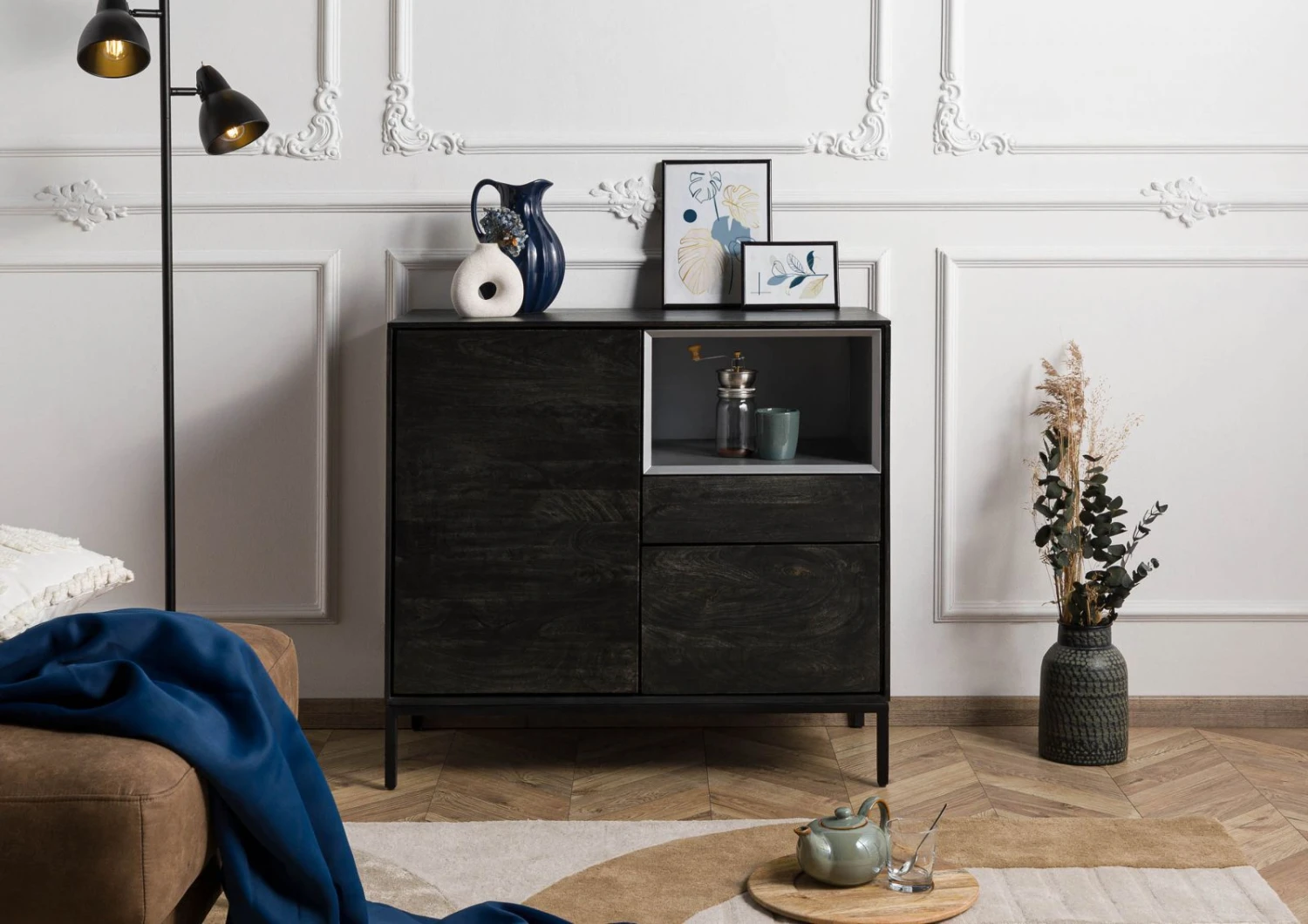 CHICAGO #208 Comò In Legno Di Mango - Oliato / Antracite 90x45x85 3 CHICAGO #208 Comò In Legno Di Mango - Oliato / Antracite 90x45x85