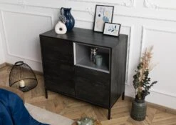 CHICAGO #208 Comò In Legno Di Mango - Oliato / Antracite 90x45x85 12 CHICAGO #208 Comò In Legno Di Mango - Oliato / Antracite 90x45x85 -Massivmoebel24 09 310 695 2008 2